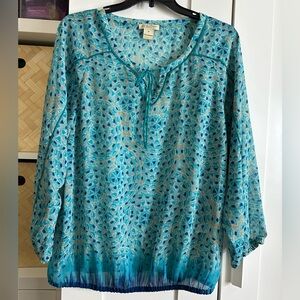 Blue Patterned Women's Top rose & Olive M